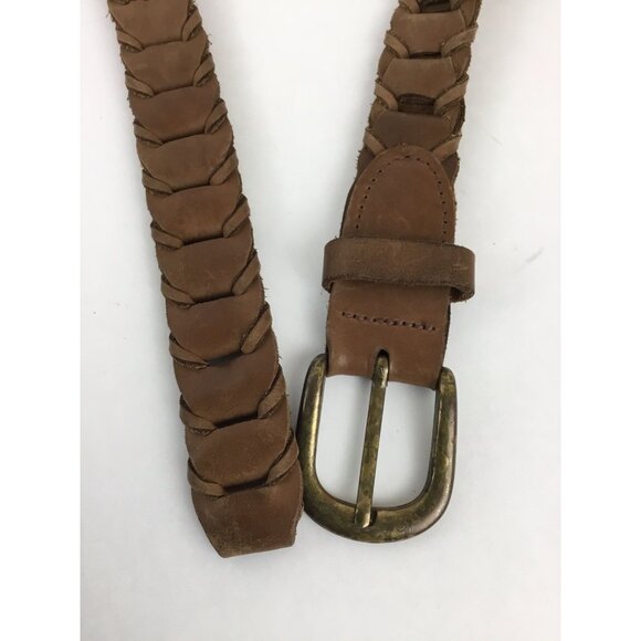 Full Grain Cowhide Leather Bonded Link Belt Brass Buckle Size 36 - Picture 3 of 5